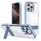 For iPhone 16 Pro Kalebol Holder Clear Acrylic Hybrid TPU Phone Case(Blue) - 1