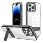 For iPhone 14 Pro Max Kalebol Holder Clear Acrylic Hybrid TPU Phone Case(Black) - 1