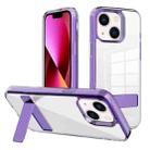 For iPhone 13 Kalebol Holder Clear Acrylic Hybrid TPU Phone Case(Purple) - 1