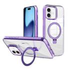 For iPhone 17 Kalebol MagSafe Holder Simple Clear TPU Phone Case(Purple) - 1