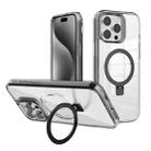 For iPhone 15 Pro Kalebol MagSafe Holder Simple Clear TPU Phone Case(Black) - 1