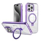 For iPhone 15 Pro Kalebol MagSafe Holder Simple Clear TPU Phone Case(Purple) - 1