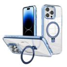 For iPhone 14 Pro Max Kalebol MagSafe Holder Simple Clear TPU Phone Case(Blue) - 1
