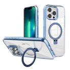 For iPhone 13 Pro Kalebol MagSafe Holder Simple Clear TPU Phone Case(Blue) - 1