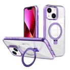 For iPhone 13 Kalebol MagSafe Holder Simple Clear TPU Phone Case(Purple) - 1