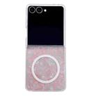 For Samsung Galaxy Z Flip7 5G Pearlescent Shell Texture MagSafe Phone Case(Pink Green) - 1