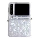 For Huawei Pura X Side Buckle Axis Pearlescent Shell Texture Phone Case(White) - 1