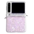 For Huawei Pura X Side Buckle Axis Pearlescent Shell Texture Phone Case(Pink) - 1