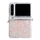 For Huawei Pura X Side Buckle Axis Pearlescent Shell Texture Phone Case(Pink Green) - 1