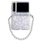 For Huawei Pura X Side Buckle Axis Pearlescent Shell Texture Phone Case with Bracelet(White) - 1
