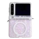 For Huawei Pura X Side Buckle Axis Pearlescent Shell Texture MagSafe Phone Case(Pink) - 1
