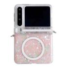 For Huawei Pura X Side Buckle Axis Pearlescent Shell Texture MagSafe Phone Case(Pink Green) - 1