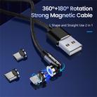 FLOVEME YXF212901 2.1A Micro USB 360 Degree Rotation Braided Magnetic Charging Cable, Length: 1m(Black) - 2