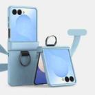 For Samsung Galaxy Z Flip7 5G Three Parts PC Skin Feel Shockproof Phone Case with Ring(Sky Blue) - 1