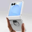 For Samsung Galaxy Z Flip7 5G Three Parts PC Skin Feel Shockproof Phone Case with Ring(White) - 3
