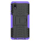 For Samsung Galaxy A01 Core Tire Texture Shockproof TPU + PC Protective Case with Holder(Purple) - 2