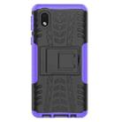 For Samsung Galaxy A01 Core Tire Texture Shockproof TPU + PC Protective Case with Holder(Purple) - 2