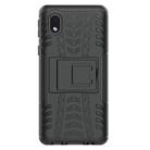 For Samsung Galaxy A01 Core Tire Texture Shockproof TPU + PC Protective Case with Holder(Black) - 1