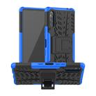 For Sony Xperia L4 Tire Texture Shockproof TPU + PC Protective Case with Holder(Blue) - 1