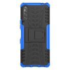 For Sony Xperia L4 Tire Texture Shockproof TPU + PC Protective Case with Holder(Blue) - 2