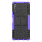 For Sony Xperia L4 Tire Texture Shockproof TPU + PC Protective Case with Holder(Purple) - 2