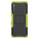 For Sony Xperia L4 Tire Texture Shockproof TPU + PC Protective Case with Holder(Green) - 2