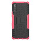 For Sony Xperia L4 Tire Texture Shockproof TPU + PC Protective Case with Holder(Rose Red) - 2