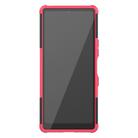 For Sony Xperia L4 Tire Texture Shockproof TPU + PC Protective Case with Holder(Rose Red) - 3