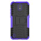 For Nokia 1.3 Tire Texture Shockproof TPU + PC Protective Case with Holder(Purple) - 2