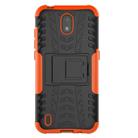 For Nokia 1.3 Tire Texture Shockproof TPU + PC Protective Case with Holder(Orange) - 2