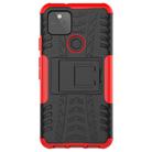 For Google Pixel 5 Tire Texture Shockproof TPU + PC Protective Case with Holder(Red) - 2