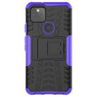 For Google Pixel 5 Tire Texture Shockproof TPU + PC Protective Case with Holder(Purple) - 2