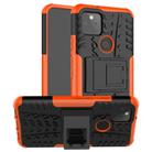 For Google Pixel 5 Tire Texture Shockproof TPU + PC Protective Case with Holder(Orange) - 1