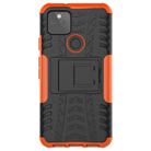 For Google Pixel 5 Tire Texture Shockproof TPU + PC Protective Case with Holder(Orange) - 2