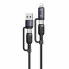 Yesido CA200 1.2m 60W USB / Type-C to Type-C / 8 Pin Fast Charging Data Cable(Black) - 1