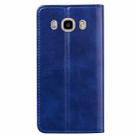 For Samsung Galaxy J510 Business Stitching Horizontal Flip Leather Case with Double Folding & Bracket & Card Slots & Photo Frame & Wallet(Sapphire Blue) - 3