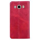 For Samsung Galaxy J510 Business Stitching Horizontal Flip Leather Case with Double Folding & Bracket & Card Slots & Photo Frame & Wallet(Red) - 3