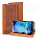 For Samsung Galaxy J710 Business Stitching Horizontal Flip Leather Case with Double Folding & Bracket & Card Slots & Photo Frame & Wallet(Brown) - 1
