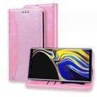 For Samsung Galaxy Note 9 Business Stitching Horizontal Flip Leather Case with Double Folding & Bracket & Card Slots & Photo Frame & Wallet(Rose Gold) - 1