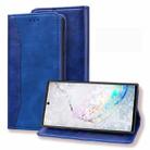 For Samsung Galaxy Note 10+ Business Stitching Horizontal Flip Leather Case with Double Folding & Bracket & Card Slots & Photo Frame & Wallet(Sapphire Blue) - 1