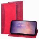 For Samsung Galaxy Note20 Ultra Business Stitching Horizontal Flip Leather Case with Double Folding & Bracket & Card Slots & Photo Frame & Wallet(Red) - 1