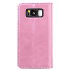 For Samsung Galaxy S8+ Business Stitching Horizontal Flip Leather Case with Double Folding & Bracket & Card Slots & Photo Frame & Wallet(Rose Gold) - 3