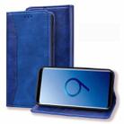 For Samsung Galaxy S9 Business Stitching Horizontal Flip Leather Case with Double Folding & Bracket & Card Slots & Photo Frame & Wallet(Sapphire Blue) - 1