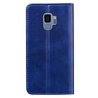 For Samsung Galaxy S9 Business Stitching Horizontal Flip Leather Case with Double Folding & Bracket & Card Slots & Photo Frame & Wallet(Sapphire Blue) - 3