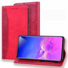 For Samsung Galaxy S10 Business Stitching Horizontal Flip Leather Case with Double Folding & Bracket & Card Slots & Photo Frame & Wallet(Red) - 1