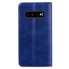 For Samsung Galaxy S10+ Business Stitching Horizontal Flip Leather Case with Double Folding & Bracket & Card Slots & Photo Frame & Wallet(Sapphire Blue) - 3