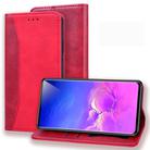 For Samsung Galaxy S10E Business Stitching Horizontal Flip Leather Case with Double Folding & Bracket & Card Slots & Photo Frame & Wallet(Red) - 1