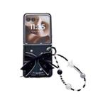 For Motorola Razr 60 Ultra Glitter Powder Dots Pattern Phone Case with Bow Bracelet(Black) - 1