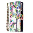 For Samsung Galaxy S20 FE 5G / S20 Lite Colored Drawing Pattern Zipper Horizontal Flip Leather Case with Holder & Card Slots & Wallet(Tree) - 2