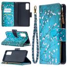 For Samsung Galaxy S20 FE 5G / S20 Lite Colored Drawing Pattern Zipper Horizontal Flip Leather Case with Holder & Card Slots & Wallet(Plum Blossom) - 1